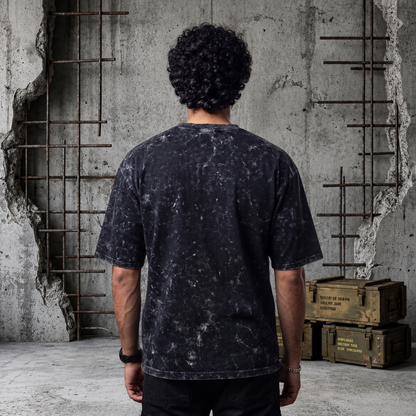 Army Vintage Acid Wash Oversized Tee