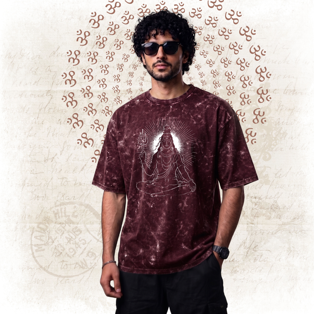 Divine : Mahadev Terrance Acid Wash Tee
