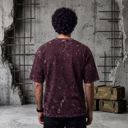 Army Vintage Acid Wash Oversized Tee