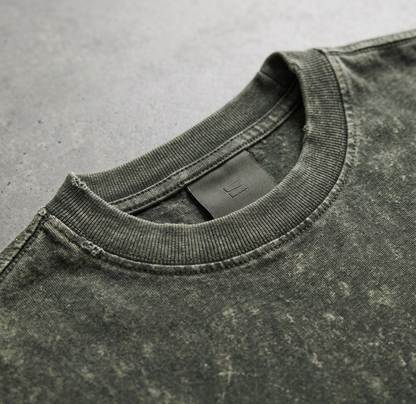 Army Vintage Acid Wash Oversized Tee
